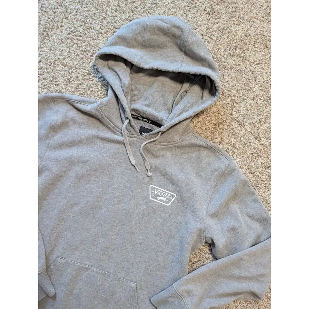 Vans Full Patched II Pullover Hoodie Heather Grey Skateboard Men's Size Small